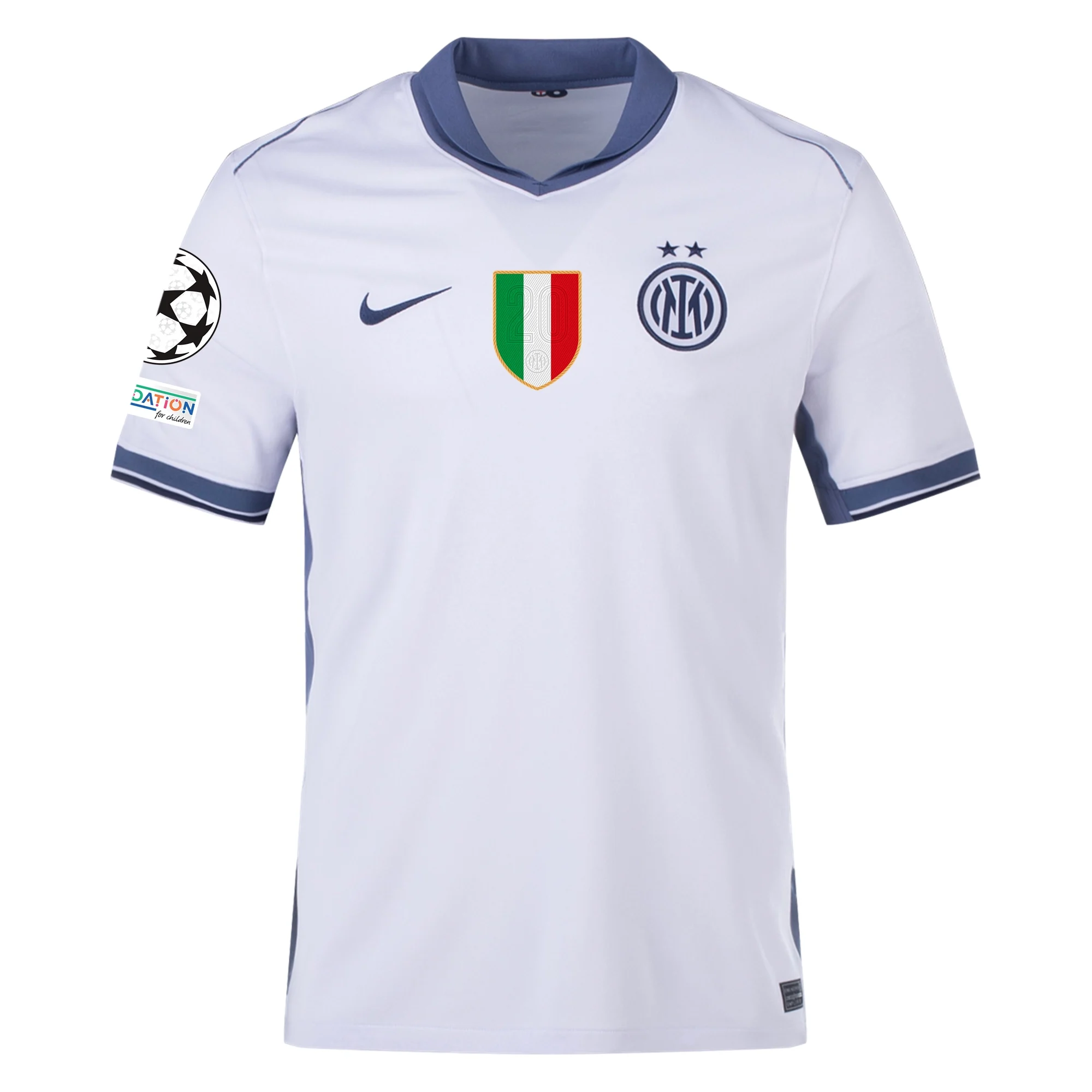 Nike Inter Milan Marcus Thuram Away Jersey w/ Champions League + Scudetto Patch 24/25 (Summit White/Iris Whisper)