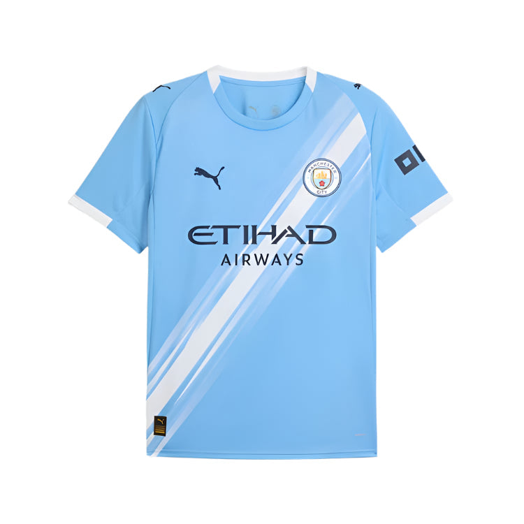 Puma Erling Haaland Manchester City Home Jersey 25/26 w/ EPL + Sponsor Patch (Team Light Blue/Puma White)