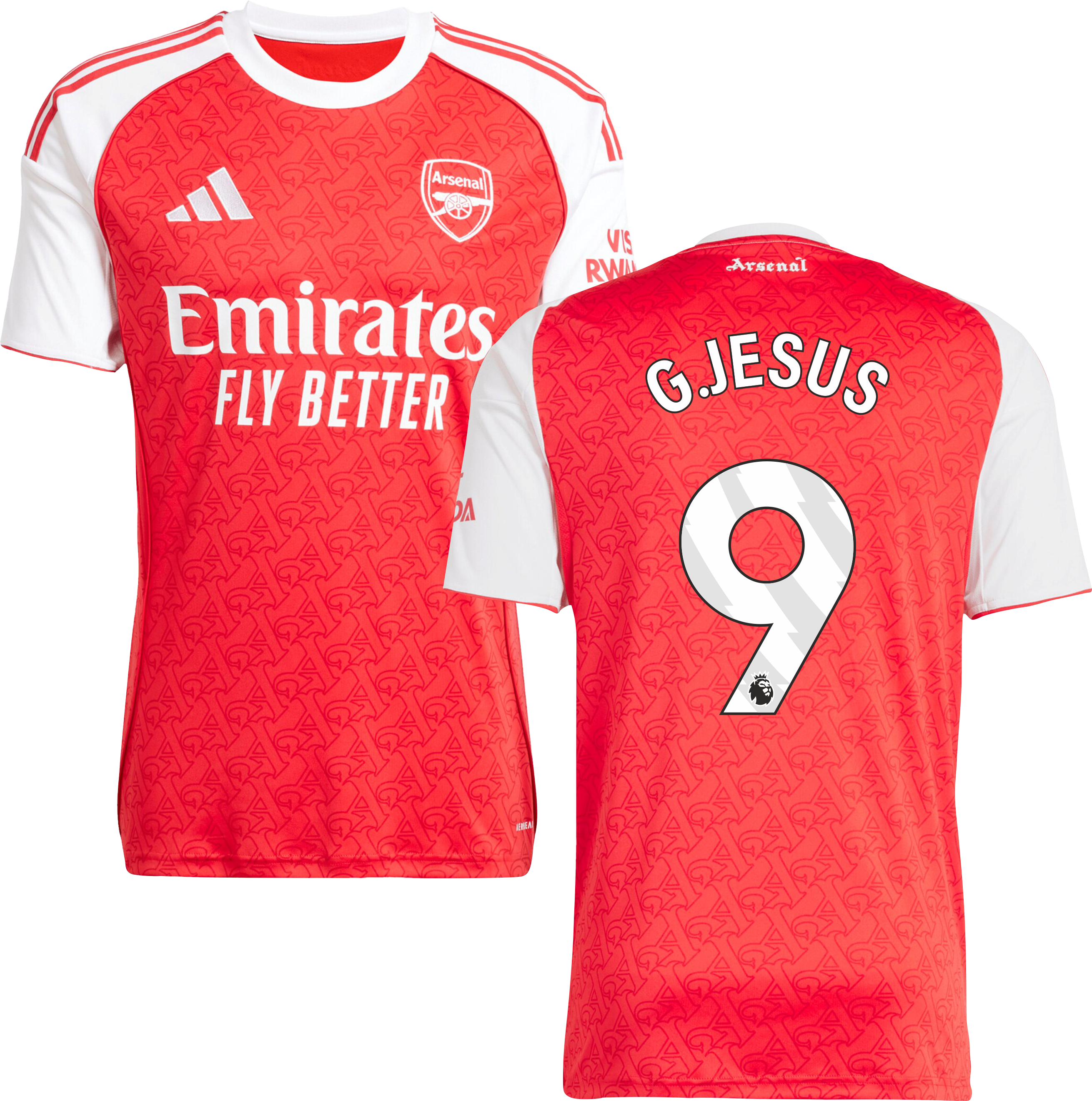 Arsenal Home Jersey #9 G.JESUS 2025/26 Adults