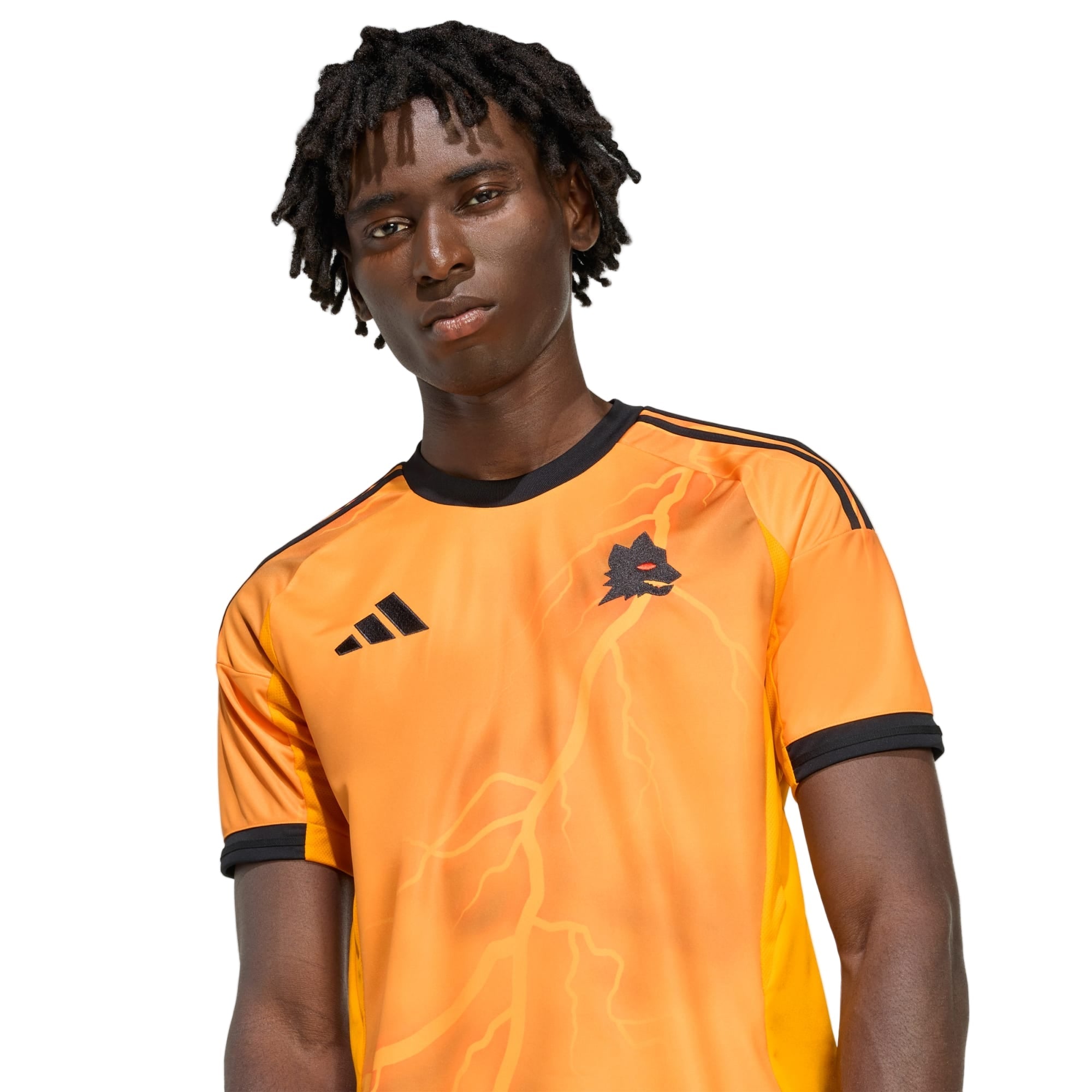adidas Roma Jan Ziółkowski Away Jersey w/ Europa League Patches 25/26 (Orange/Black)