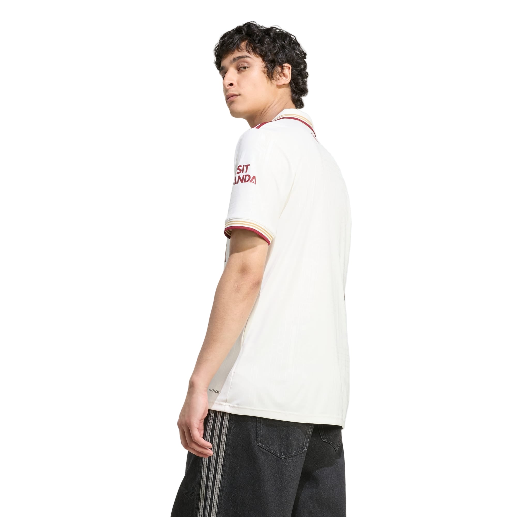 adidas Men's Arsenal FC Third Jersey 25/26 (White/Burgundy)