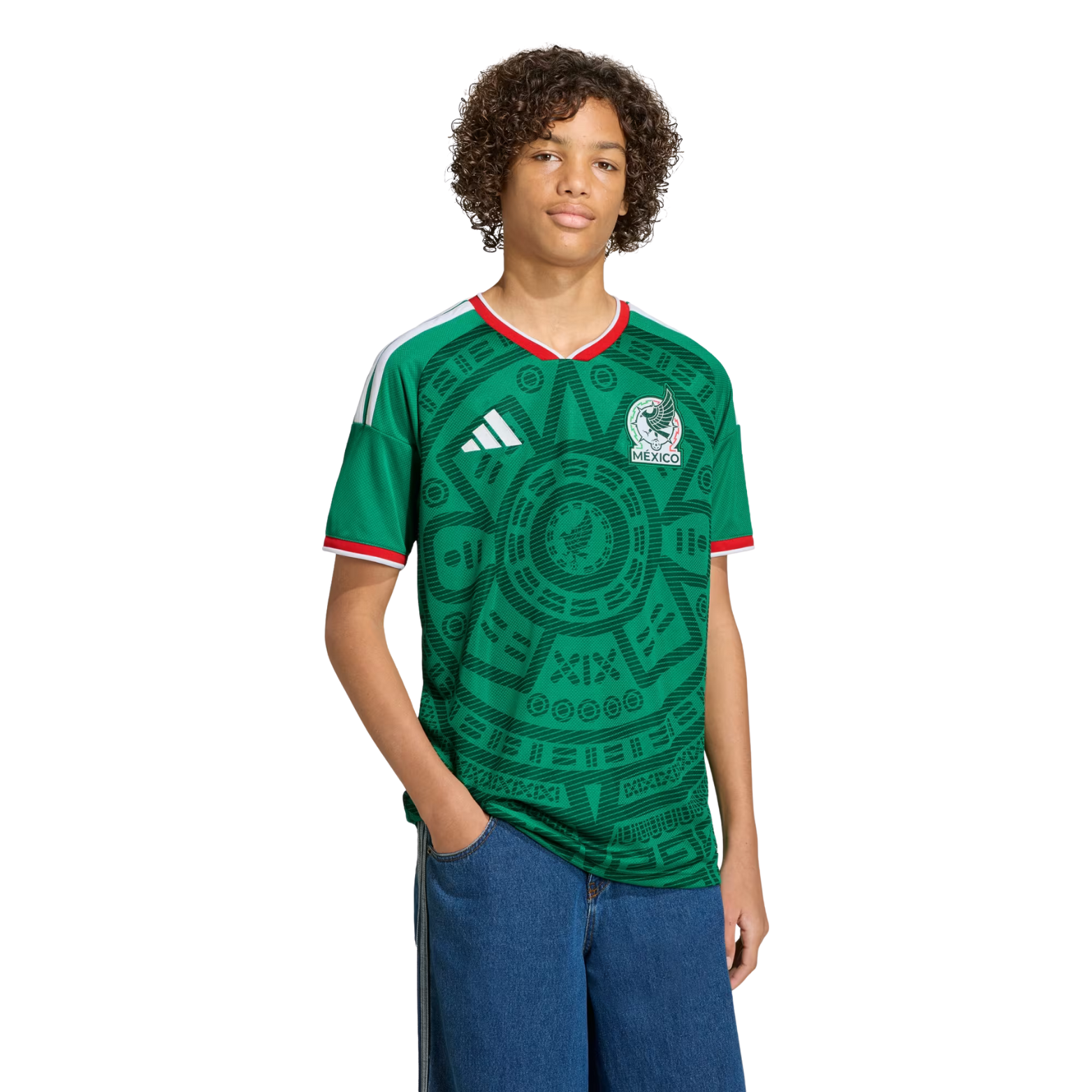 adidas Youth J. Sanchez Mexico 2026 Home World Cup Jersey (Bold Green)