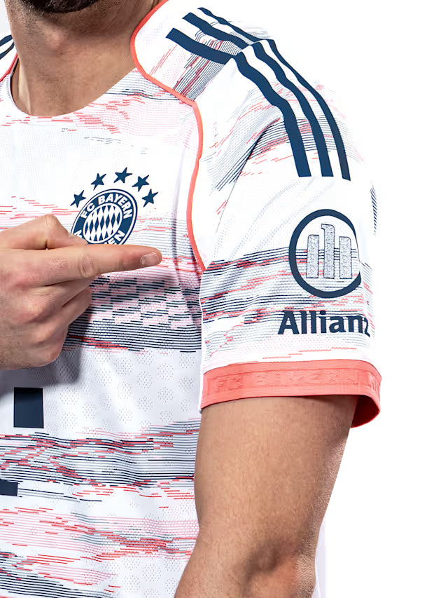 adidas Gnabry Authentic Away Jersey 25/26 w/ Sponsor + Meister Bundesliga Patch (White/Red)