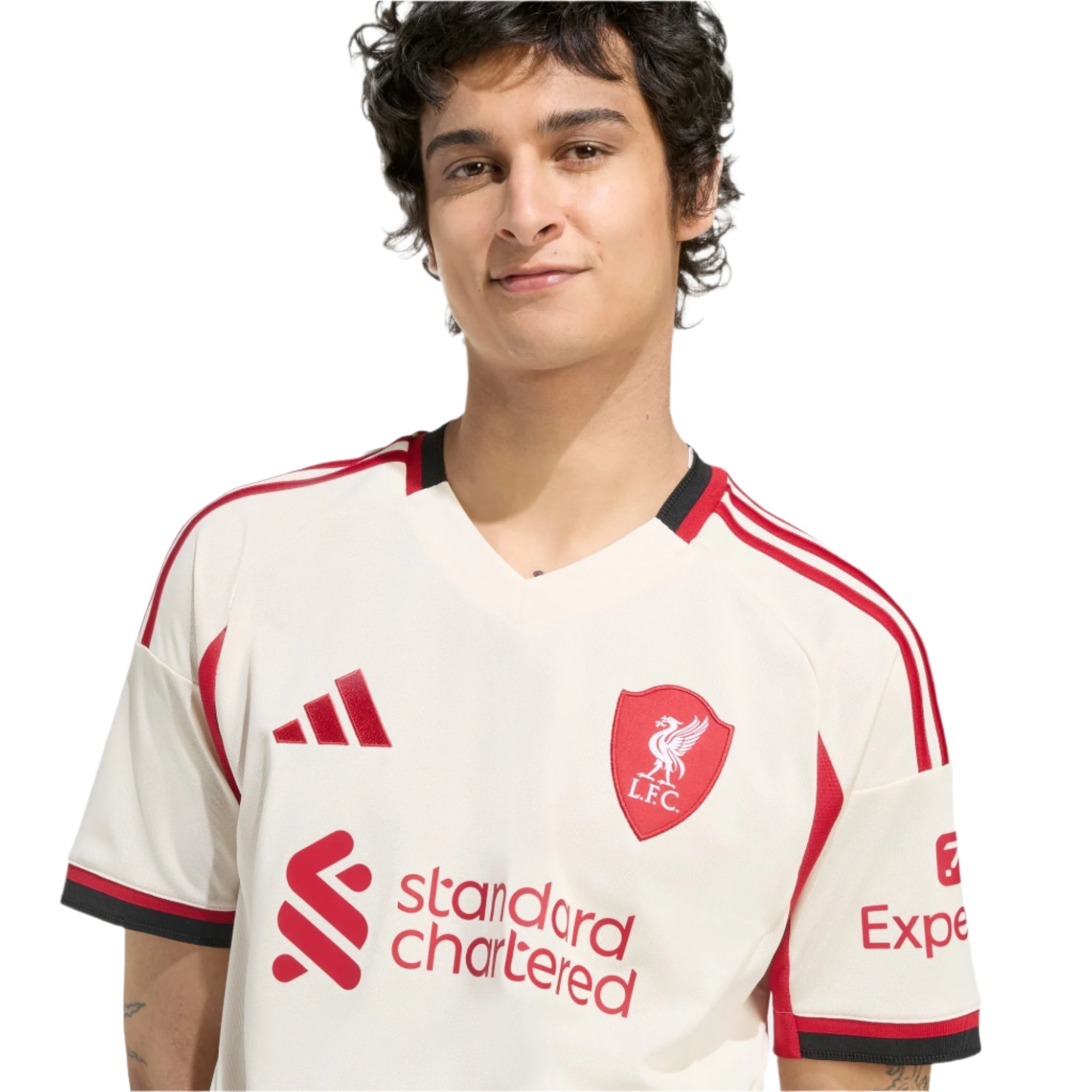 adidas Men's Liverpool Florian Wirtz Away Jersey w/ EPL Champions Patch 25/26 (Wonder White)