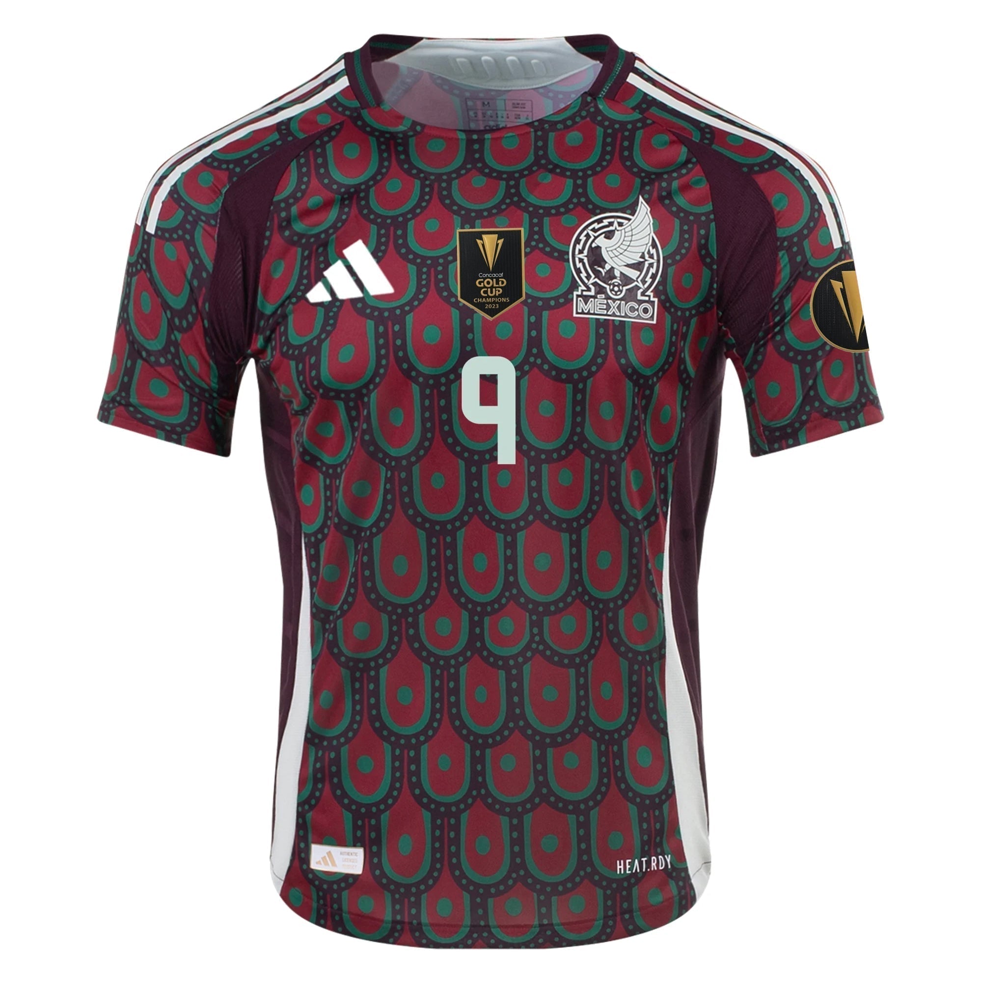 adidas Raúl Jiménez Mexico Authentic Home Jersey 24/25 w/ Gold Cup 2025 Patches (Multicolor)