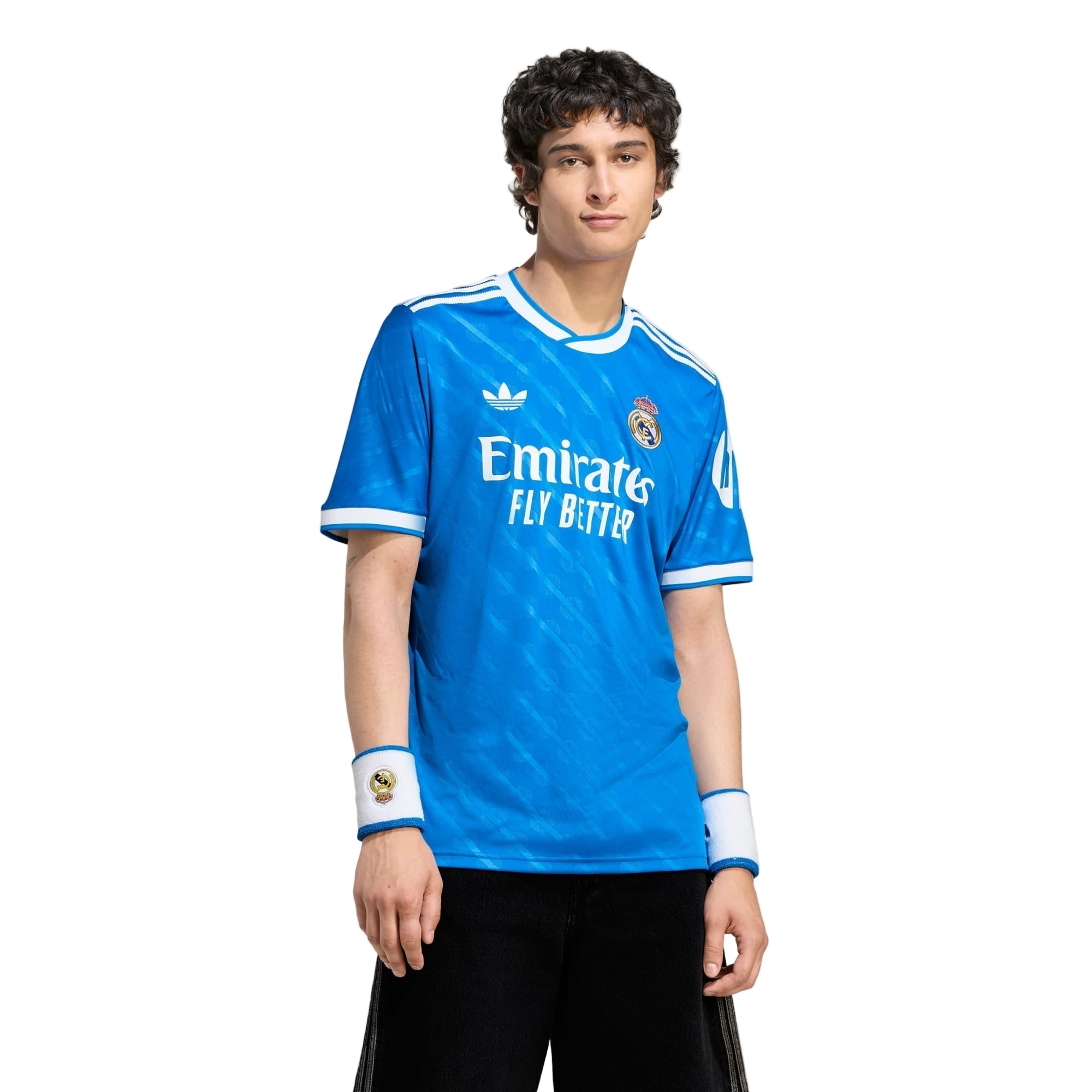 adidas Carvajal Men's Real Madrid Third Jersey 25/26 w/ Champions League Patches (Blue/White)