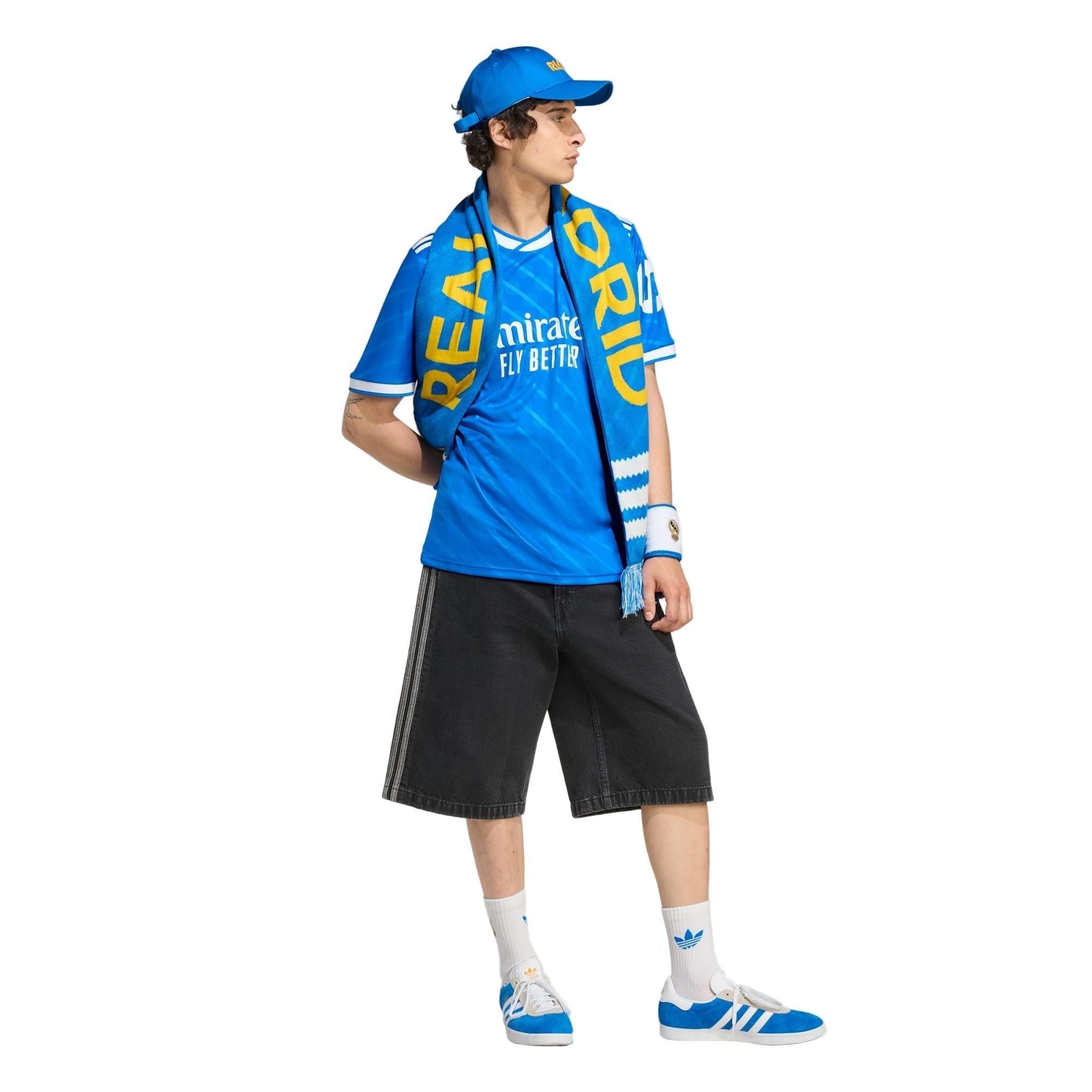 adidas Carvajal Men's Real Madrid Third Jersey 25/26 w/ Champions League Patches (Blue/White)