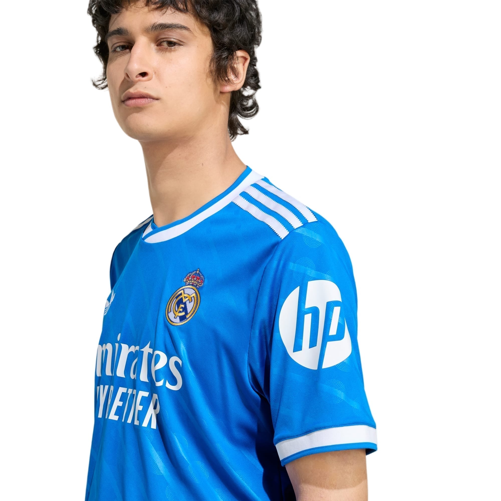 adidas Carvajal Men's Real Madrid Third Jersey 25/26 w/ Champions League Patches (Blue/White)