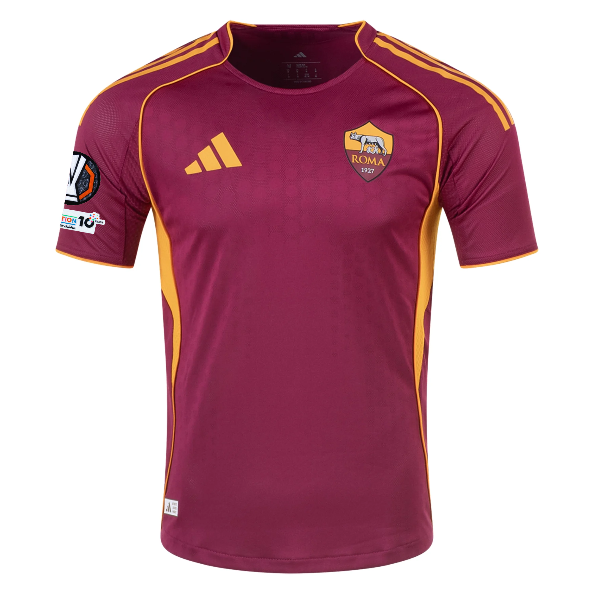 adidas Roma Authentic Wesley França Home Jersey w/ Europa League Patches 25/26 (Burgundy)