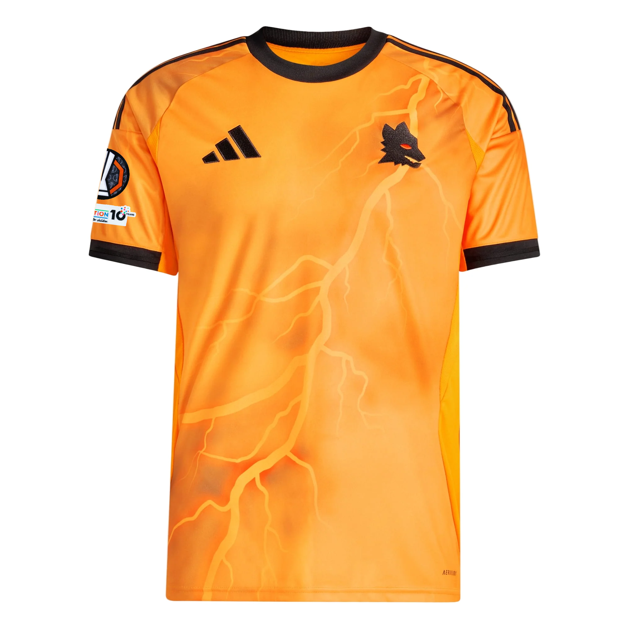 adidas Roma Jan Ziółkowski Away Jersey w/ Europa League Patches 25/26 (Orange/Black)