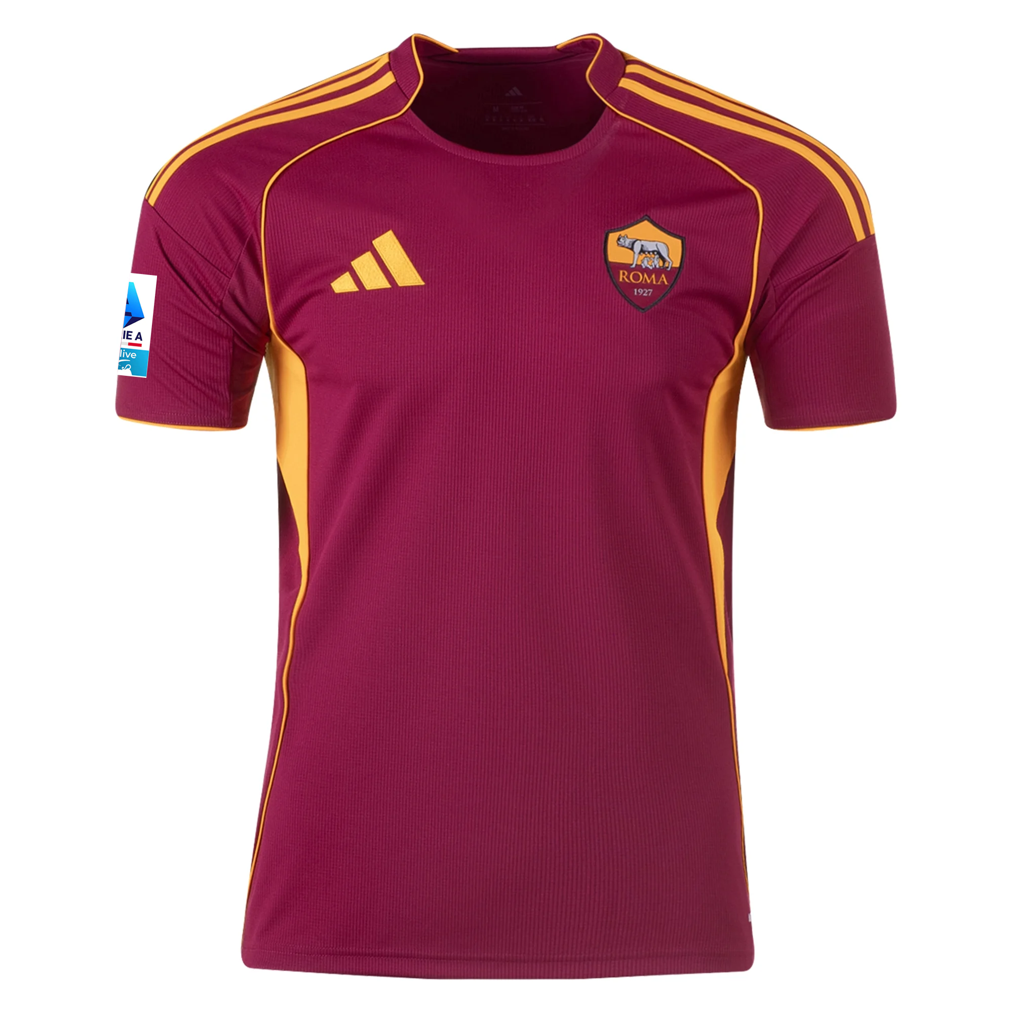 adidas Men's Roma Tommaso Baldanzi Home Jersey w/ Serie A Patch 25/26 (Burgundy)
