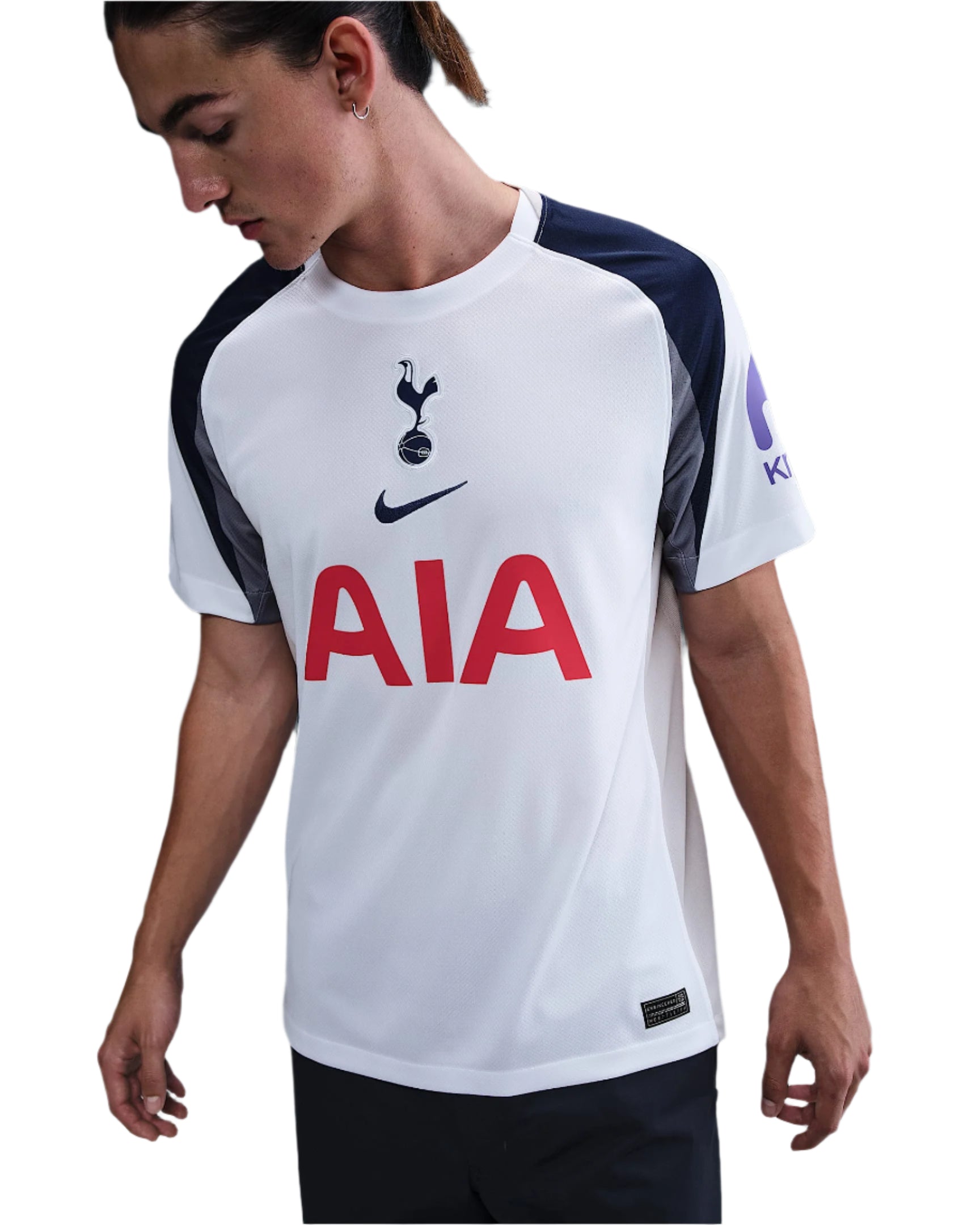 Nike Udogie Tottenham Hotspurs Home Jersey w/ EPL + No Room For Racism Patch 25/26 (White/Iron/Binary Blue)