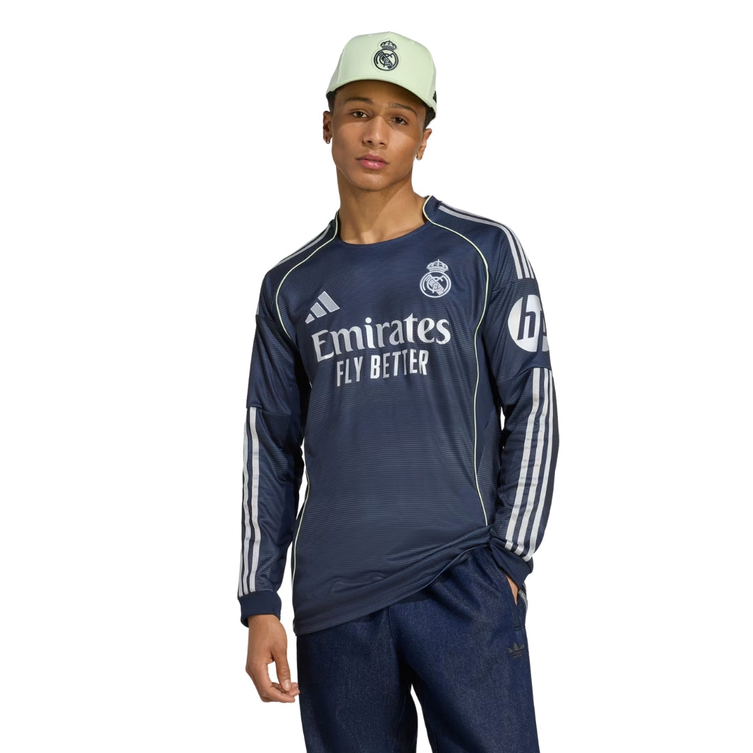 adidas Real Madrid Carvajal Long Sleeve Away Jersey w/ Champions League Patches 25/26 (Legend Ink)