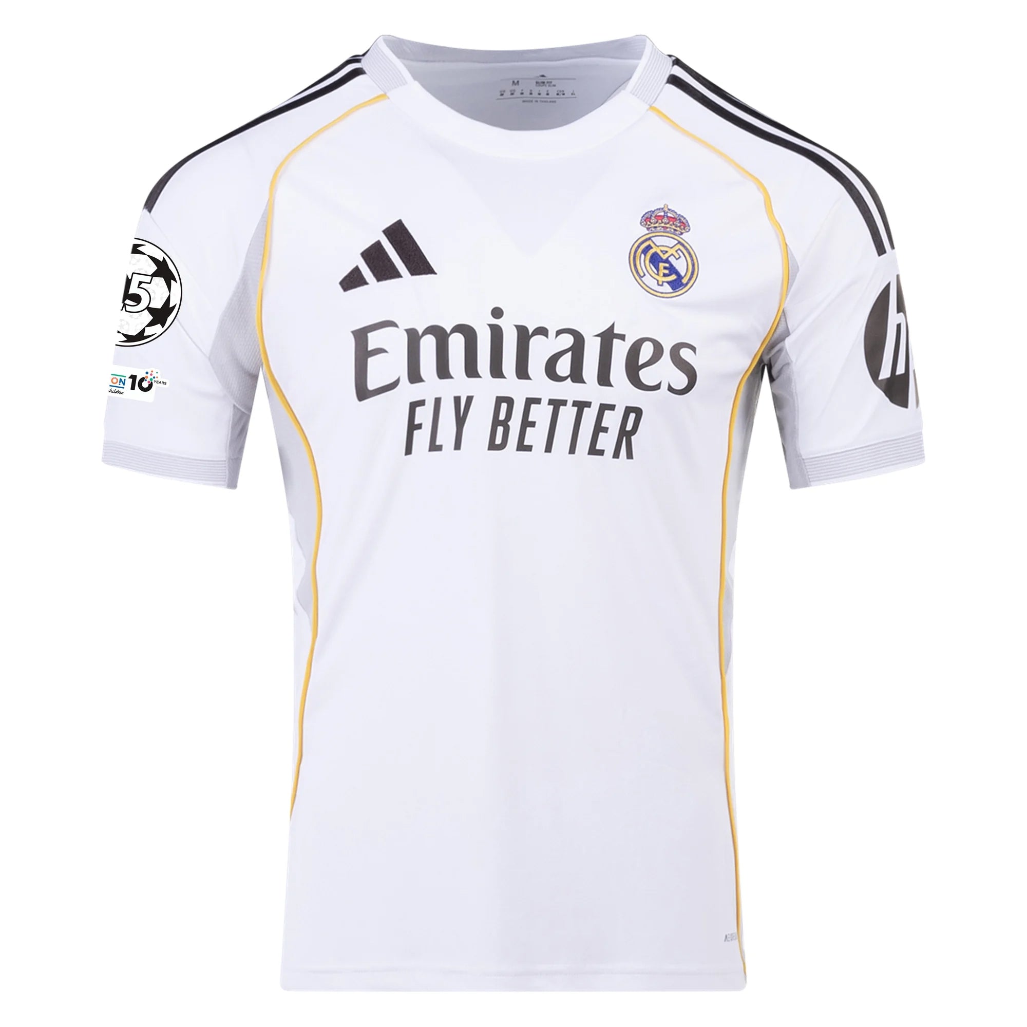 adidas Thibaut Courtois Real Madrid 25/26 Home Jersey w/ Champions League Patches (White)