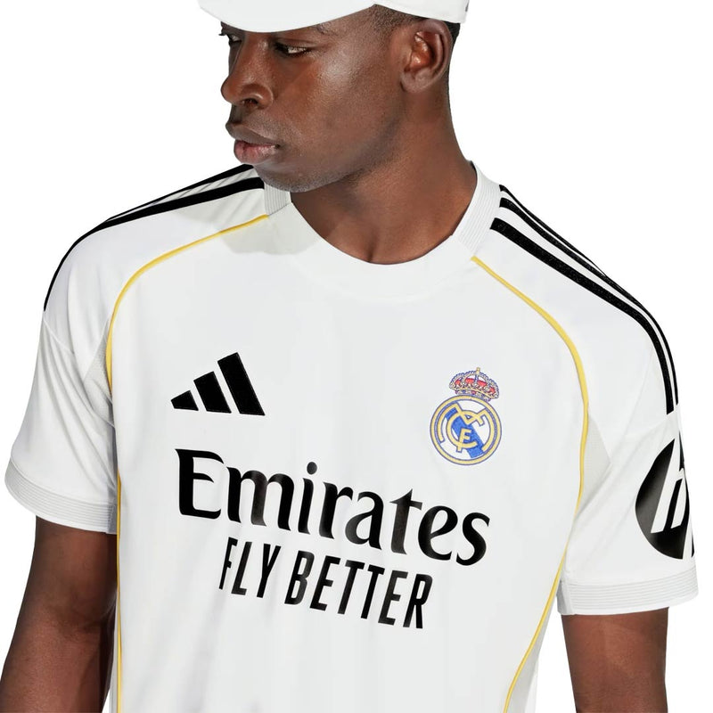 adidas Andriy Lunin Real Madrid 25/26 Home Jersey w/ Champions League Patches (White)