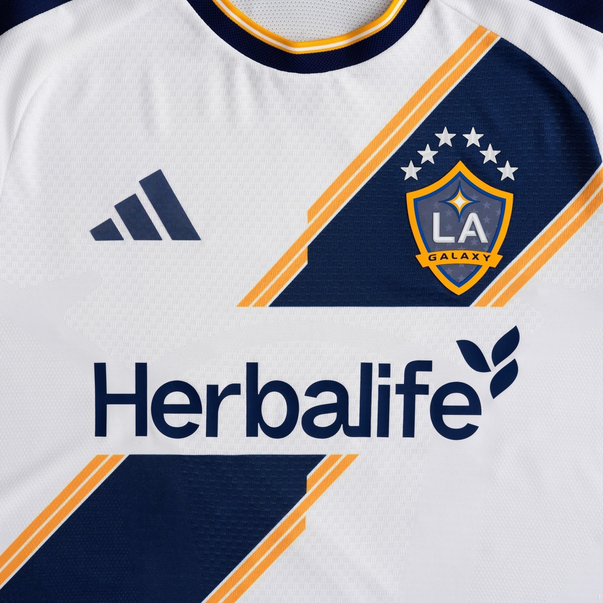 adidas Men's Lepley LA Galaxy Authentic Match Home Jersey 26/27 (White)