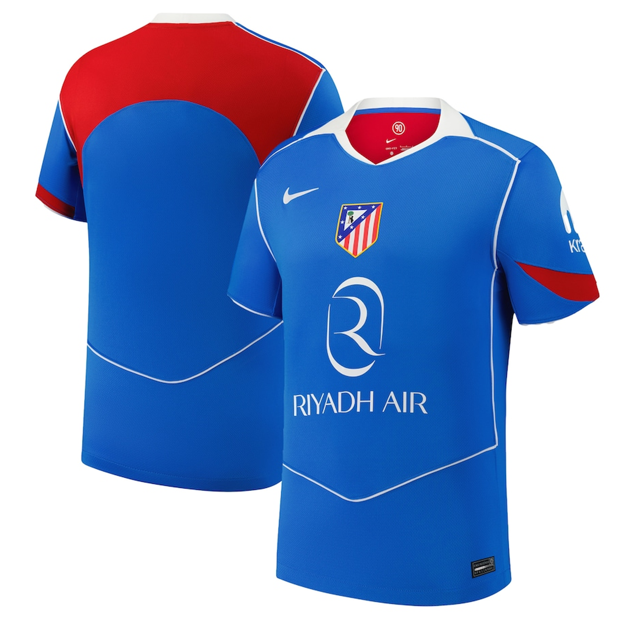 Nike Men's Atletico Madrid Robin Le Normand T90 Third Jersey La Liga Patch 25/26 (Photo Blue/Sport Red)
