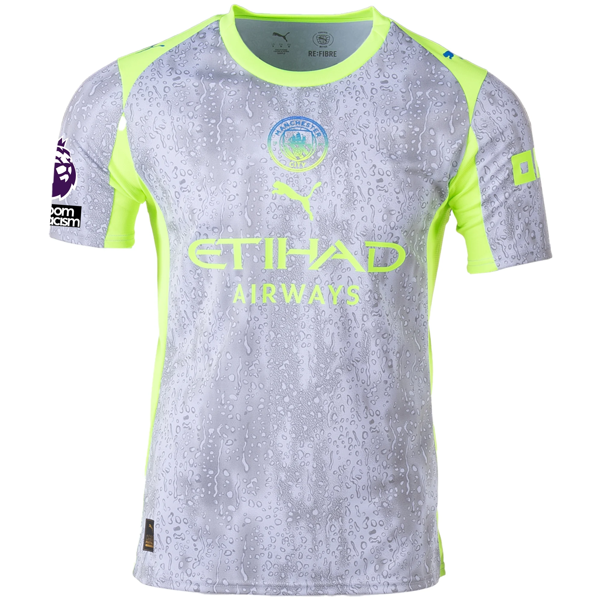 Puma Men's Manchester City Foden Third Jersey w/ EPL + No Room For Racism Patches 25/26 (Cool Weather/Pro Green)