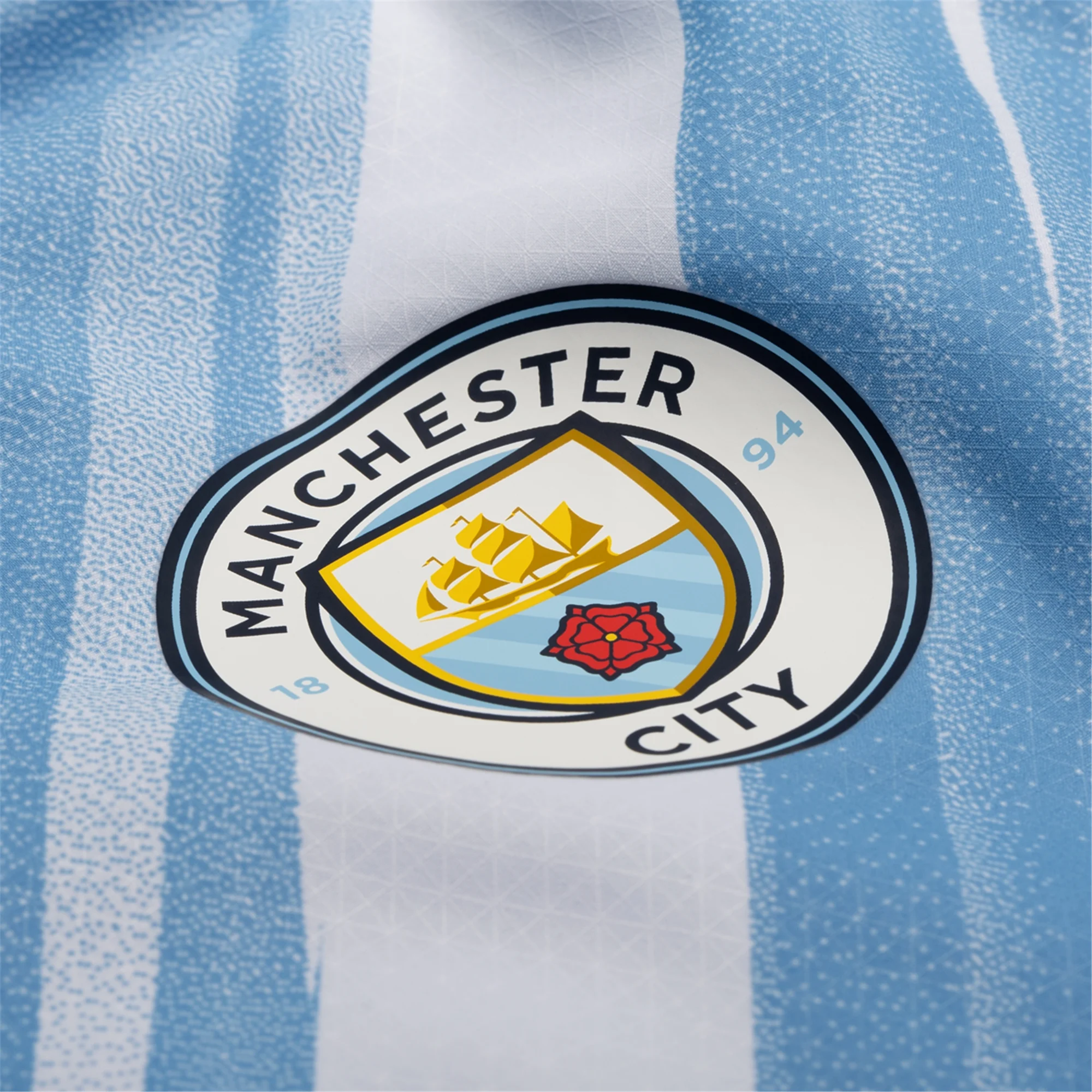 Puma Manchester City Authentic Akanji Home Jersey w/ Champions League Patches 25/26 (Team Light Blue/White)